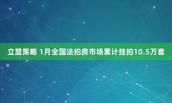 立盟策略 1月全国法拍房市场累计挂拍10.5万套