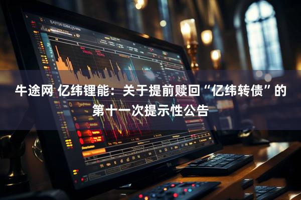牛途网 亿纬锂能：关于提前赎回“亿纬转债”的第十一次提示性公告